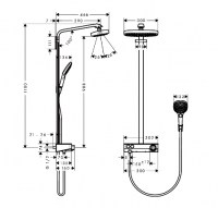 HANSGROHE SHOWERPIPE RAINDANCE SELECT E300